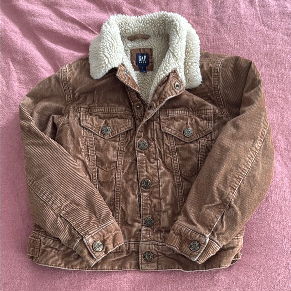 GAP Kids Brown Corduroy Jacket with Sherpa Collar